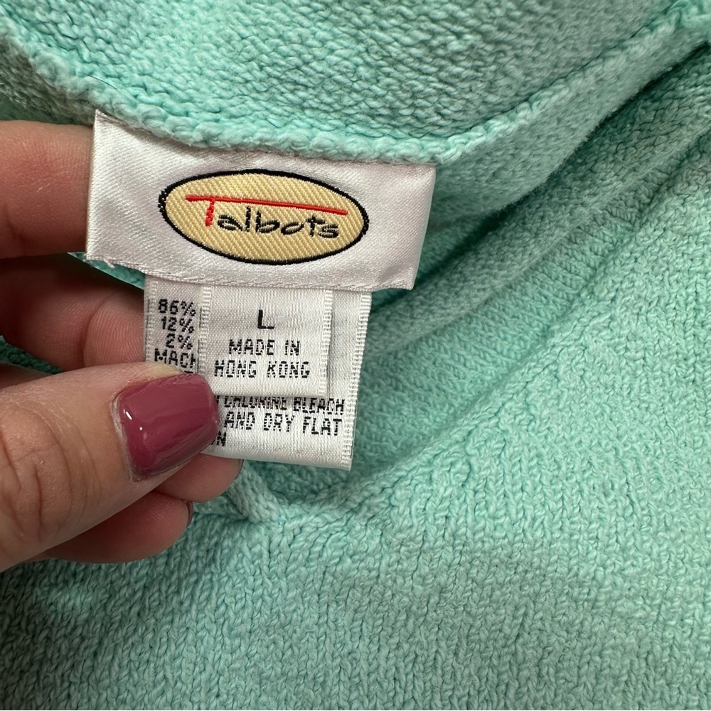 Talbots Mint V-Neck Sweater Womens L layering beach coastal business casual - Picture 6 of 7